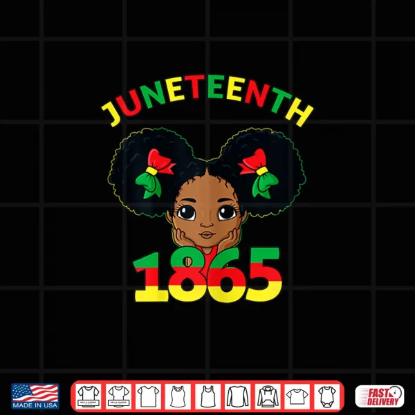 Design Juneteenth Celebrating 1865 Cute Brown Skin Girls Kids Teens Shirt