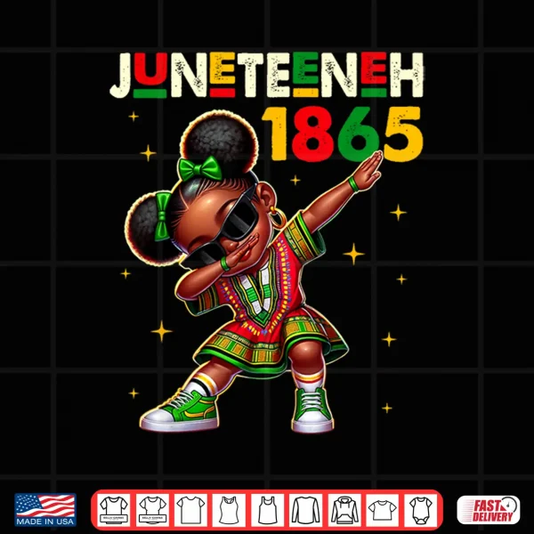 Design Juneteenth Dabbing Black Girls Queen Melanin Brown Skin Dab Shirt