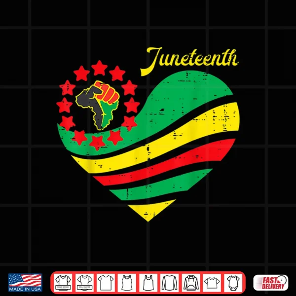 Juneteenth Heart Africa Fist June 19Th 1865 Men Women Kids Shirt 4 Design Juneteenth Heart Africa Fist June 19th 1865 Men Women Kids Shirt