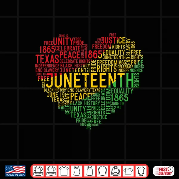 Design Juneteenth Heart Black History Afro American African Freedom Shirt