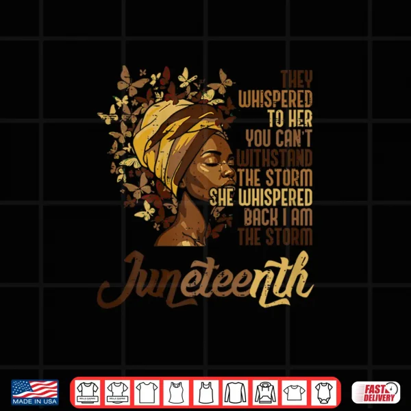 Design Juneteenth I Am The Storm Black African June 19th Women Shirt