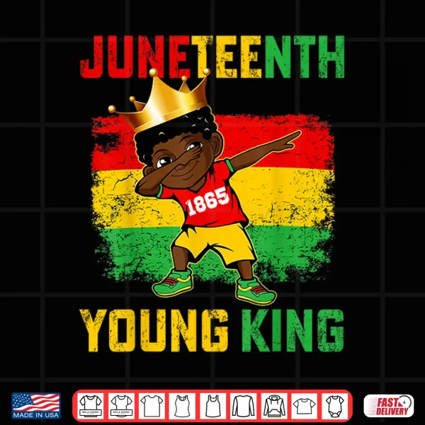 Design Juneteenth King Celebrating Eighteen Sixty Five Black Boys Shirt