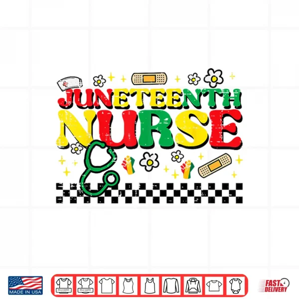 Design Juneteenth Nurse Groovy Retro African Scrub Top Black Women Shirt