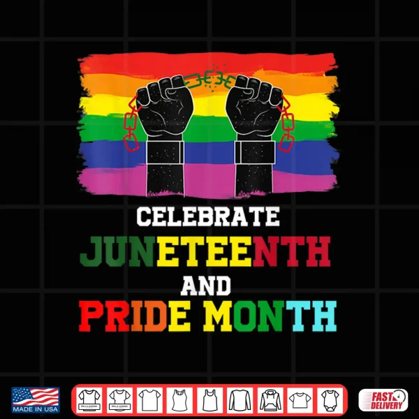 Design Juneteenth Tshirt and Gay Pride Month Celebrate Black Pride Shirt