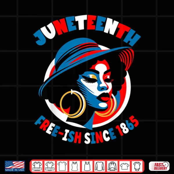 Design Juneteenth Women Black Freedom Day 1865 Red White Blue Shirt
