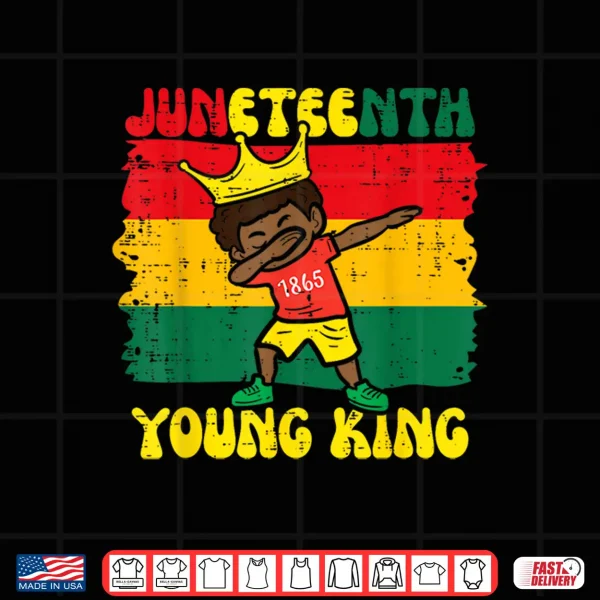 Design Juneteenth Young King Dab 1865 African Toddler Boys Kids Shirt