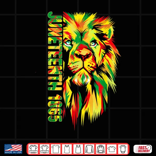 Design Juneteenth men women African American black lion 1865 king Shirt