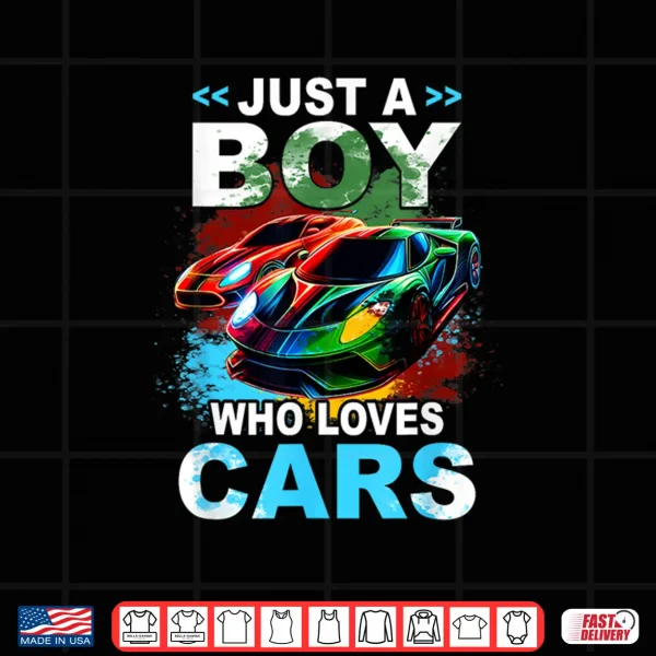 Design Just Boy Who Loves Cars Cool Sleek Sports Car Enthusiast Shirt
