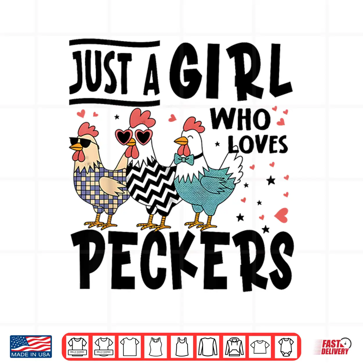 Just A Girl Who Loves Peckers Chicken Lovers Shirt Just A Girl Who Loves Peckers Chicken Lovers Shirt