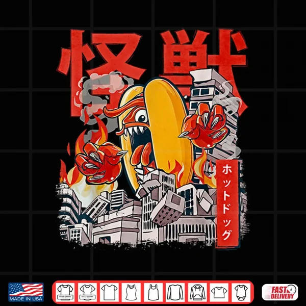 Design Kaiju Hot Dog Japanese Anime Monster Hotdog Shirt
