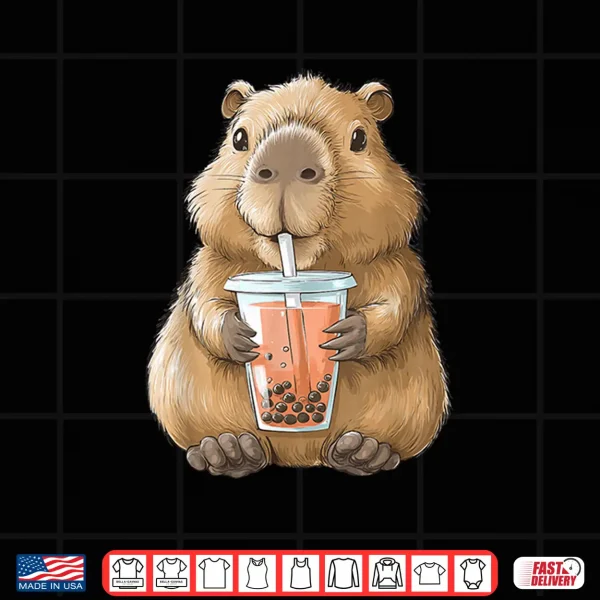 Design Kawaii Anime Capybara Boba Shirt