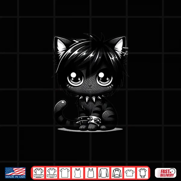 Design Kawaii Anime Emo Cat Kitty Kids Shirt 2
