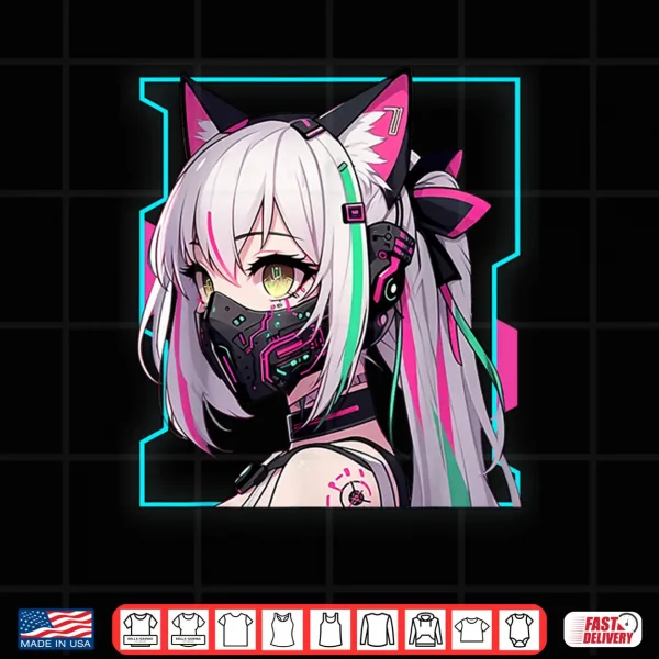 Design Kawaii Japanese Manga Anime Aesthetics Cyberpunk Techwear Shirt