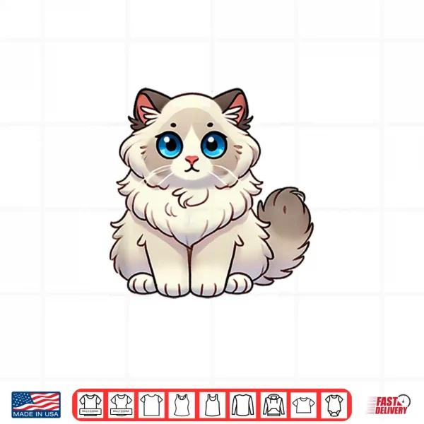 Design Kawaii Ragdoll Cat Fluffy Cat Lover Shirt