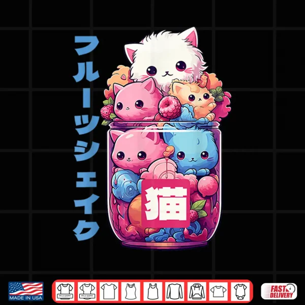 Design Kii Cats Cute Anime Girl Manga Feline Kitten Otaku Shirt