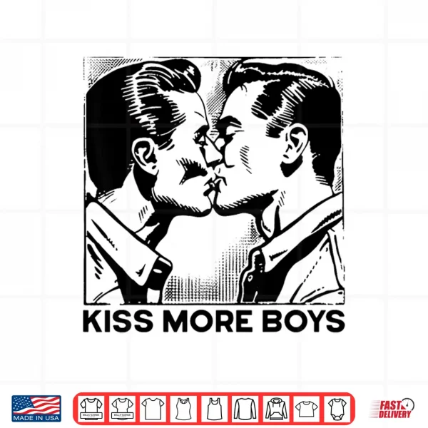 Design Kiss More Boys Gay Cowboys Kissing for Gay Men Pride Shirt