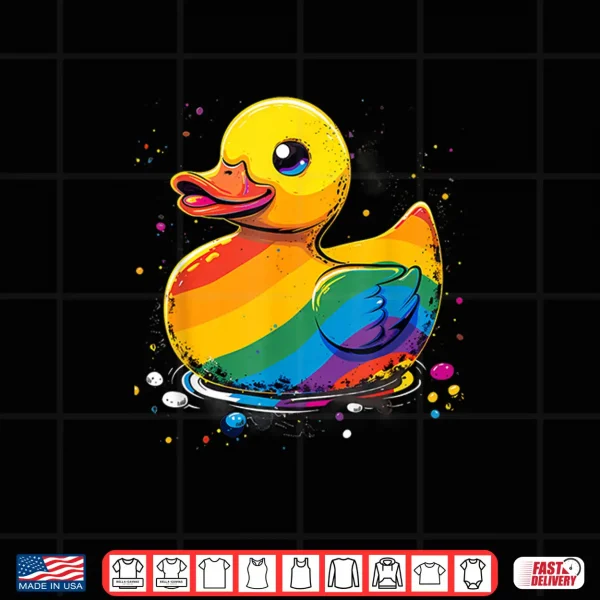 Design LGBT LGBTQ Rainbow LGBT Parade Rubber Duck Gay Pride Month Shirt