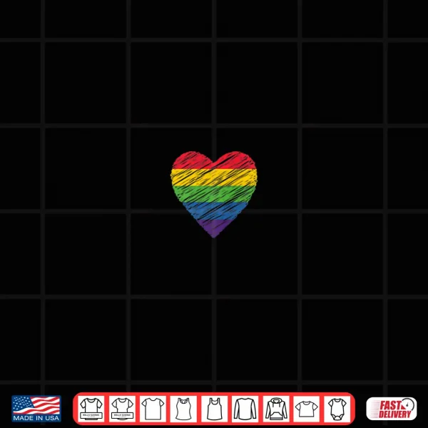 Design LGBT Rainbow Grunge Flag Pride Gay Lesbian Pride Month Heart Shirt