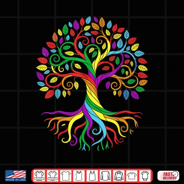 Design LGBT Tree of Pride Colorful LGBTQ Rainbow Roots and Branches Shirt
