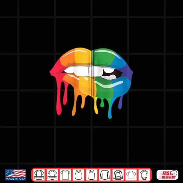 Design LGBTQ Gay Pride Month Rainbow Mouth Lips LGBT Shirt