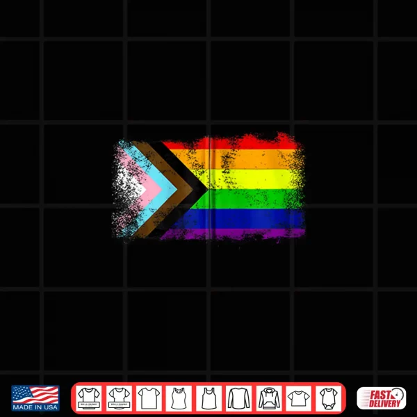 Design LGBTQ Progress Flag Rainbow Pride Month Gay Lesbian Trans Shirt