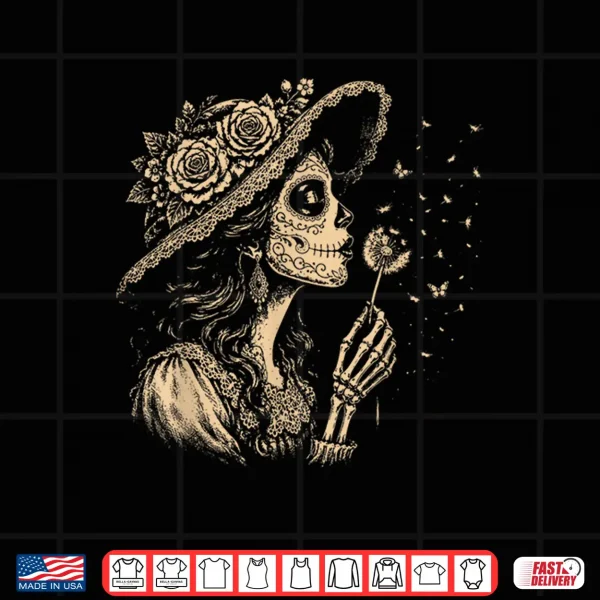 Design La Catrina Blowing Wishes Dandelion Shirt