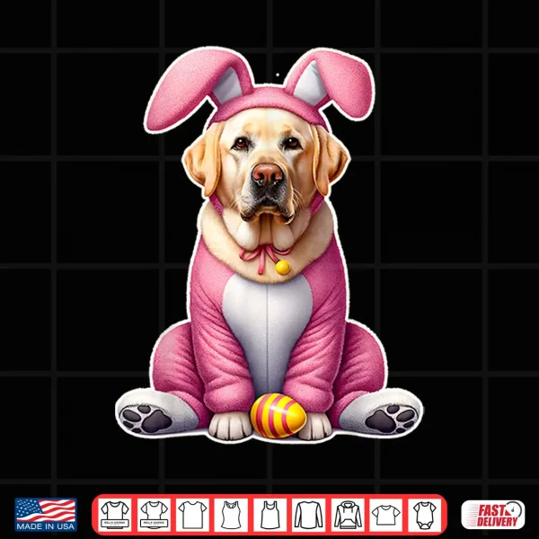 Design Labrador Golden Retriever Bunny Ears Eggs Cute Easter Dog Shirt