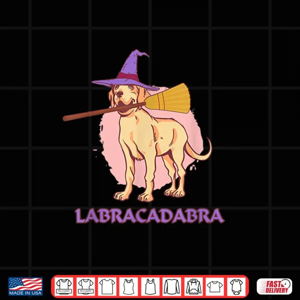 Design Labrador Golden Retriever Witch Broom Halloween Dog Owner Shirt