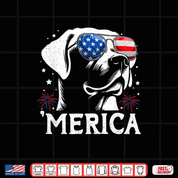 Design Labrador Retriever 4th Of July Merica Patriotic Dog Tee Shirt