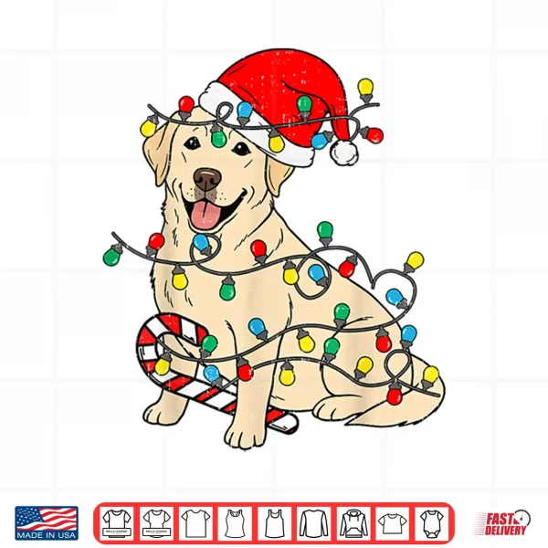 Design Labrador Retriever Dog Christmas Lights Xmas Pet Dog Lover Shirt