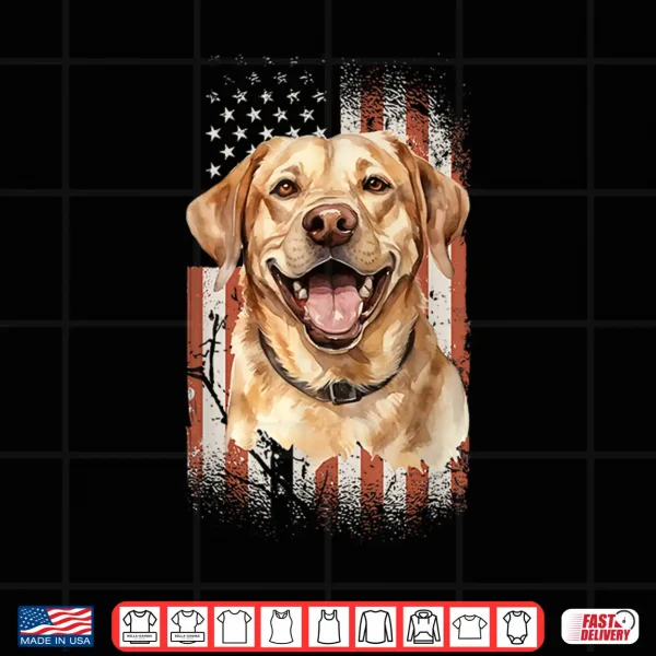 Design Labrador Retriever Dog Dogs US Flag Duck Hunter Shirt