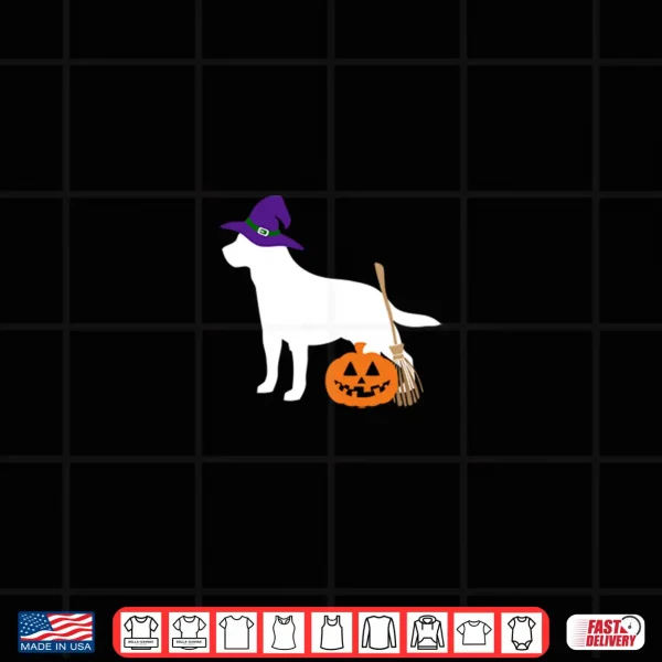 Design Labrador Retriever Halloween Dog Wearing Witch Hat Shirt