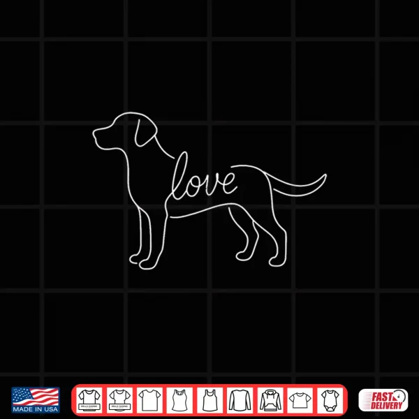 Design Labrador Retriever Love Line Art Minimalist Lab Dog Lover Shirt