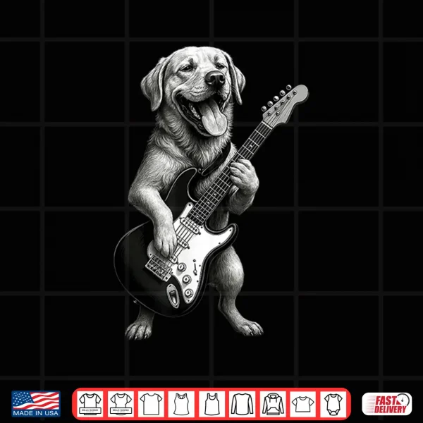 Design Labrador Retriever Playing Guitar Dog Lover Shirt
