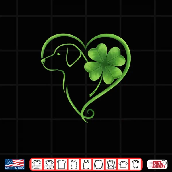 Design Labrador Retriever Shamrock Heart St Patricks Day Women Men Shirt