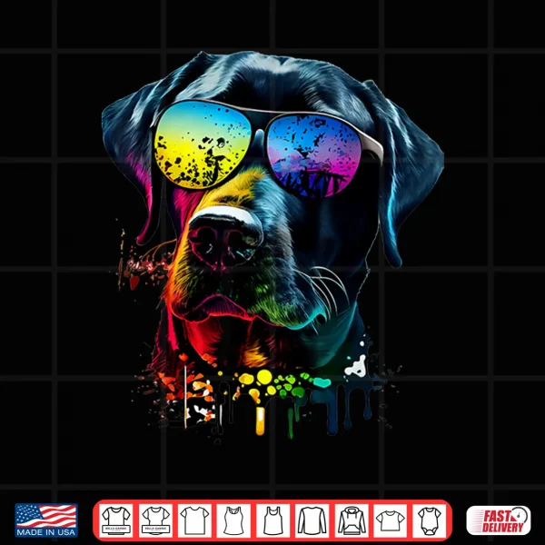 Design Labrador Retriever Walking Dog Fans Sunglasses Dogs Shirt