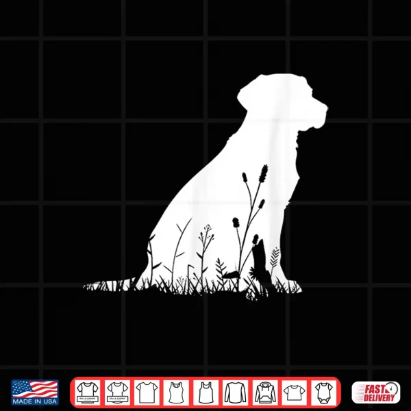 Design Labrador Retriever Wildflower Silhouette Labrador Dog Mom Shirt