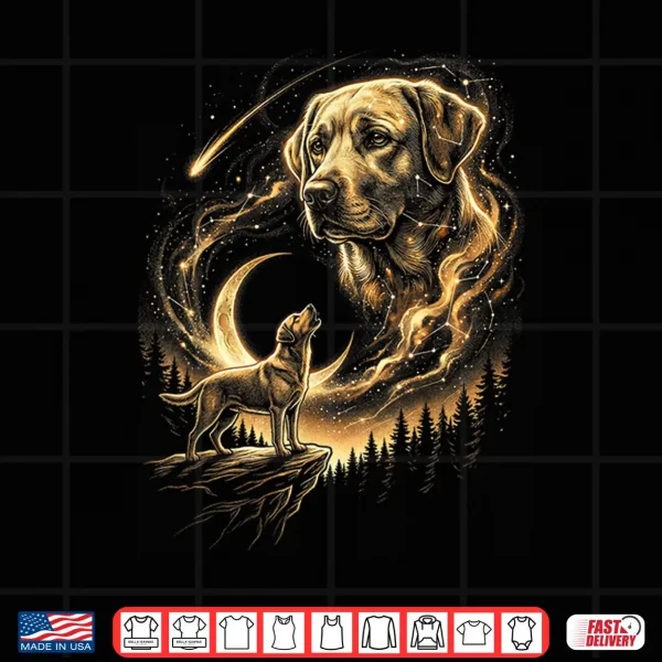 Design Labrador Retriever to The Moon Vintage 90s Retro Animal Dog Shirt