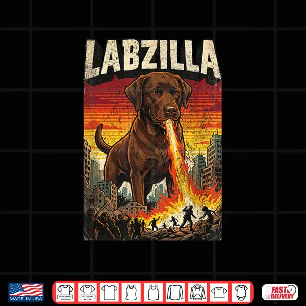 Design Labzilla Giant Chocolate Labrador Retriever Dog Monster Shirt