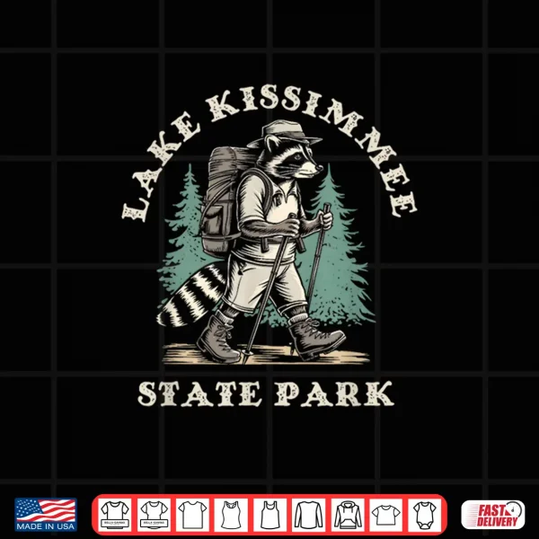Design Lake Kissimmee State Park Florida Hiking Backpacking Raccoon Shirt