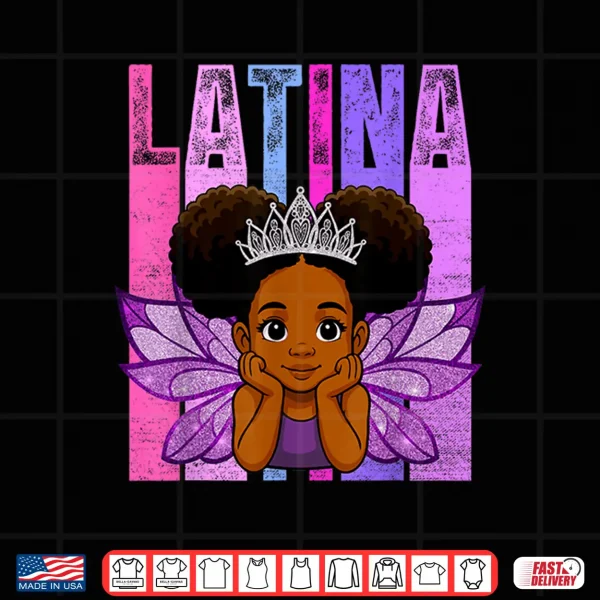 Design Latina Pride Hispanic Heritage Month Afro Latina Girls Kids Shirt