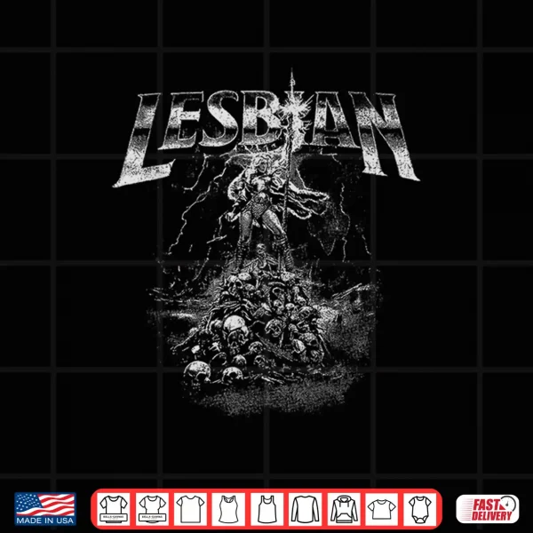 Design Lesbian Warrior Dark Fantasy Retro Funny Cat LGBT Meme Shirt
