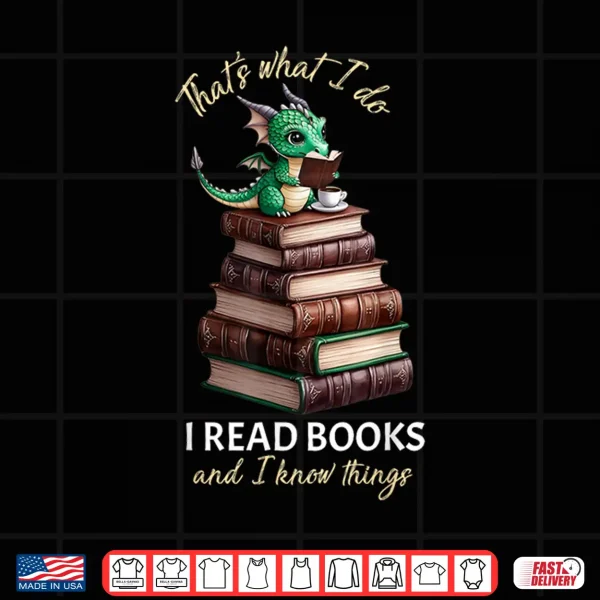 Design Librarian Bibliophile Dragon Coffee I read books Shirt