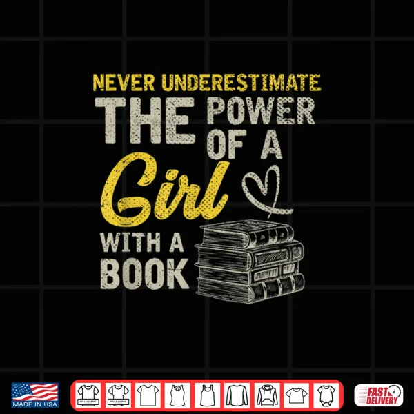 Design Librarian Women Girls Bookworm Library Bibliophile Reading Shirt