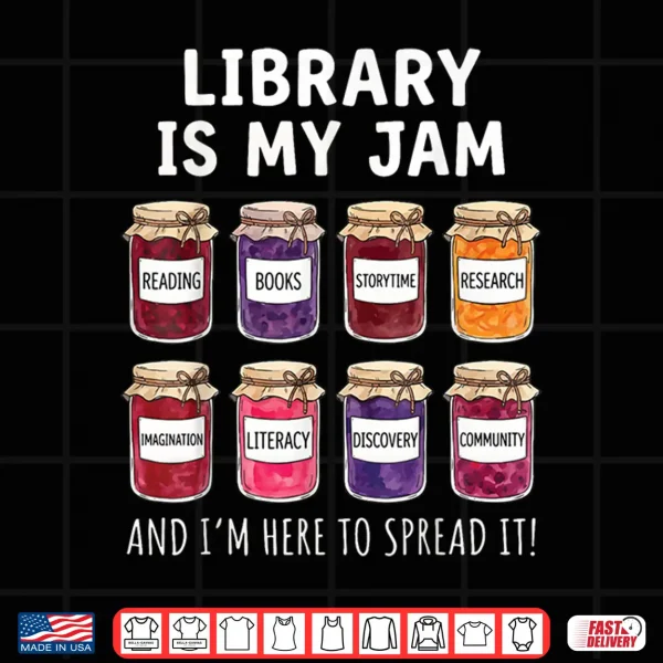 Design Library is My Jam and Im Here to Spread It Shirt