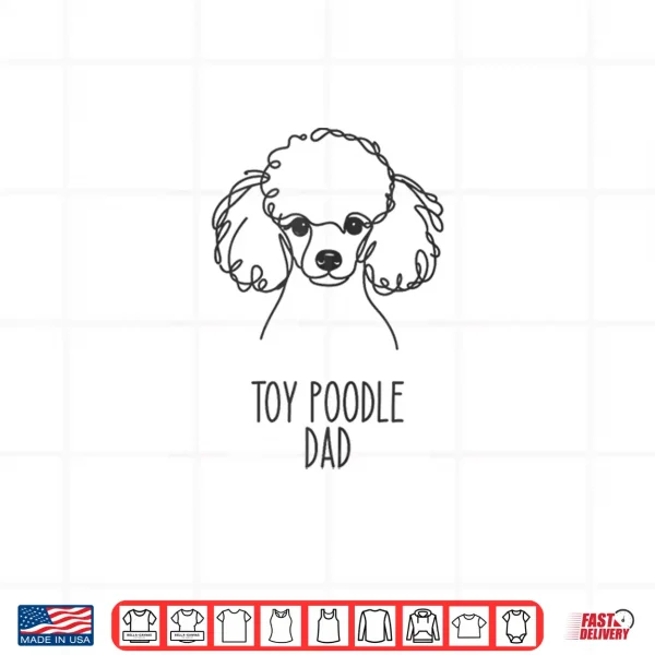 Design Line Art Best Dog Dad Men Toy Poodle Shirt