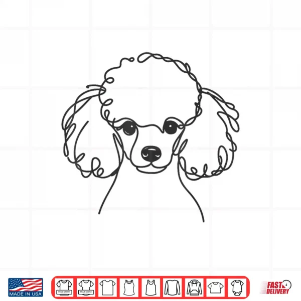 Design Line Art Dad Mom Dog Toy Poodle Shirt for Men Women