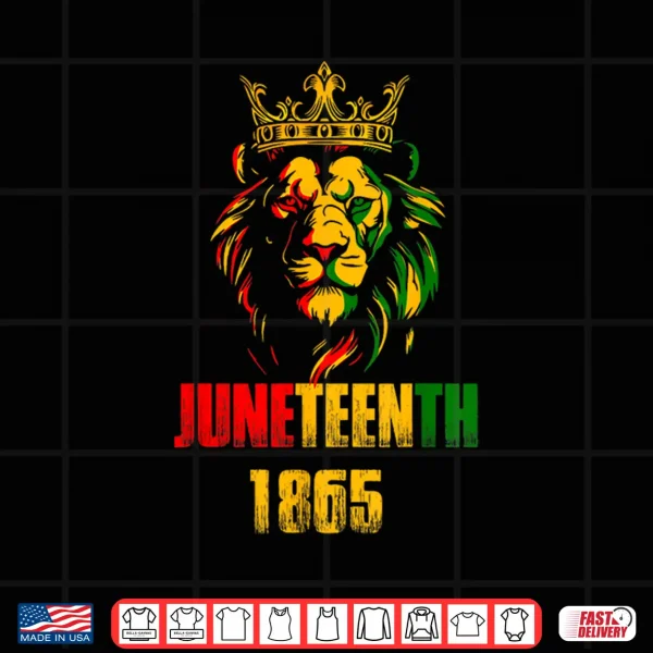 Design Lion Juneteenth Cool 1865 Freedom African June 19th Shirt