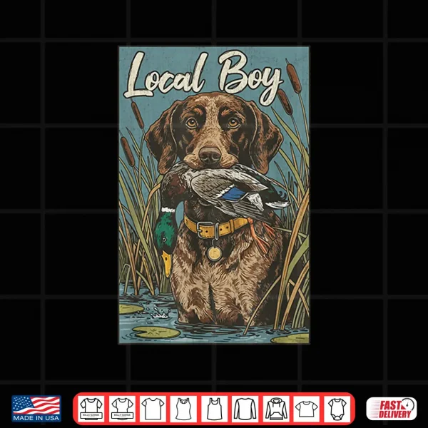 Design Local Boy Chocolate Labrador Retriever Duck Hunting Vintage Shirt