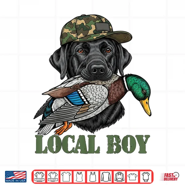 Design Local Duck Hunting Black Lab Labrador Retriever Dog Shirt